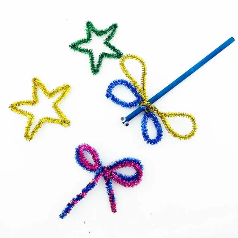 100Pcs/lot DIY Chenille Stem Crafts Kids Handmade Handicraft Twist Rod Braiding Wire Children Kid Plush Educational Toys | Игрушки и