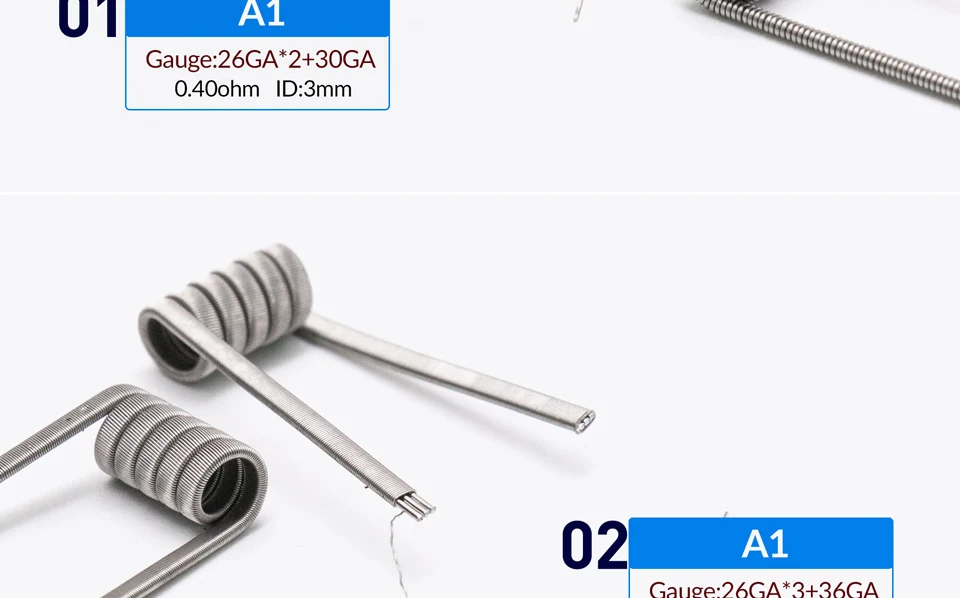 Volcanee 10 шт. Alien Clapton Плавленая Clapton Катушка Провода Предварительно Построенная катушка NI80 SS316L A1 предварительно изготовленная обмоточная катушка DIY RDA нагревательное сопротивление