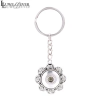 interchangeable top popular 029 fashion metal key chains fit 18mm snap button keychain jewelry for men women key rings gift