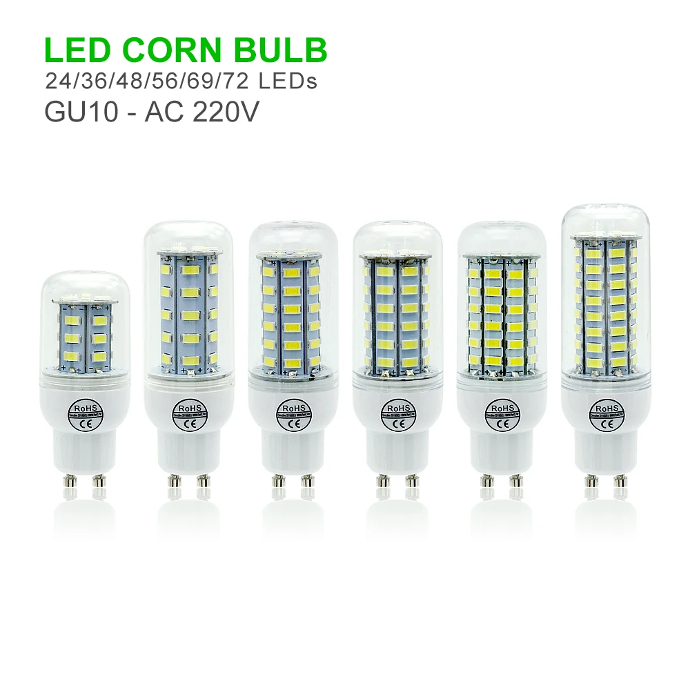 ANBLUB E27 Лампа E14 G9 GU10 B22 Светодиодный светильник 220 в 240 В 5730 SMD кукурузный 24 36 48 56 69 72