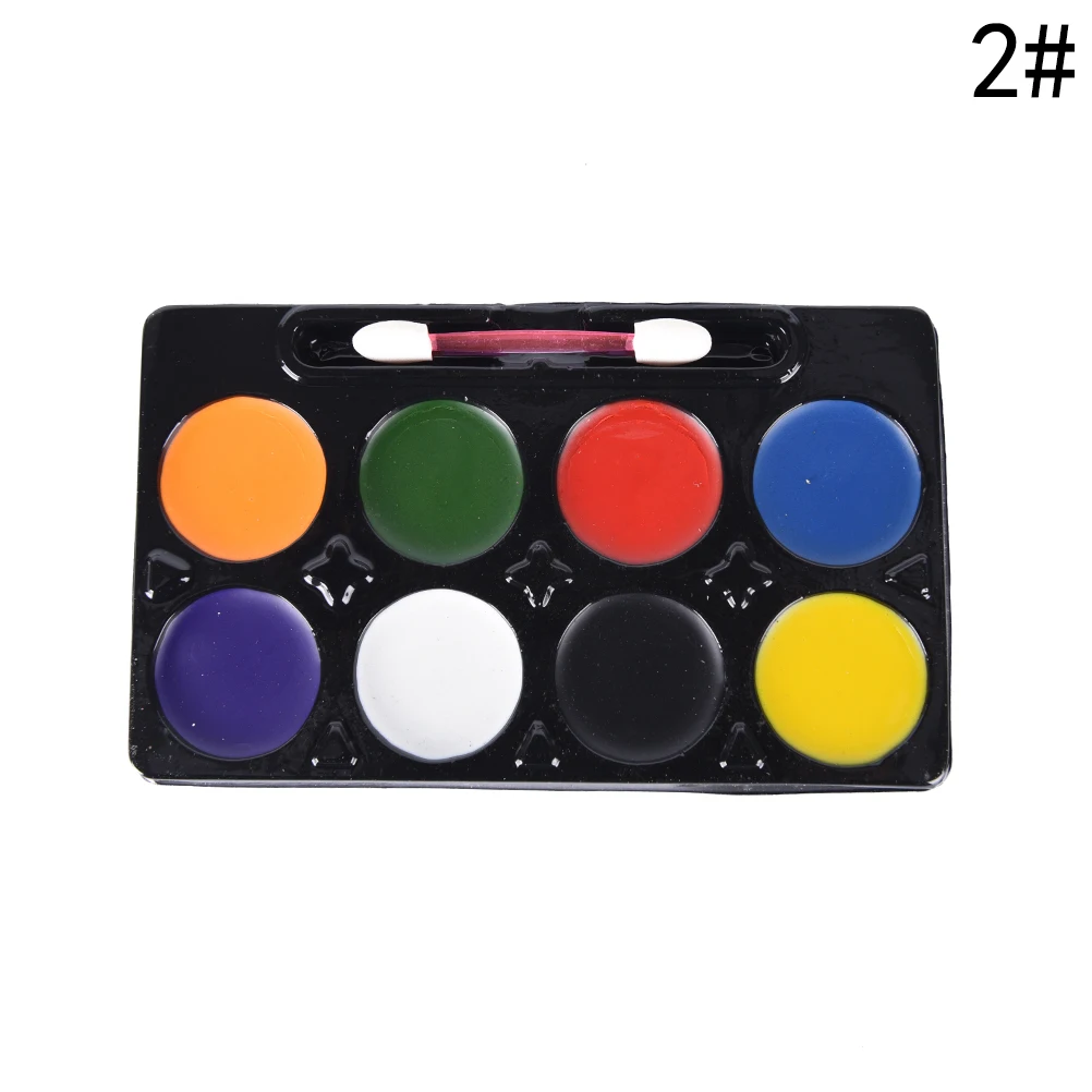 8 цветов краска для лица макияж на Хэллоуин Нетоксичная воде рождественской