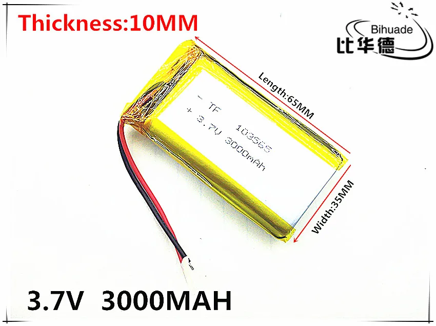

SD 3.7V,3000mAH,103565 Polymer lithium ion / Li-ion battery for TOY,POWER BANK,GPS,mp3,mp4,cell phone,speaker