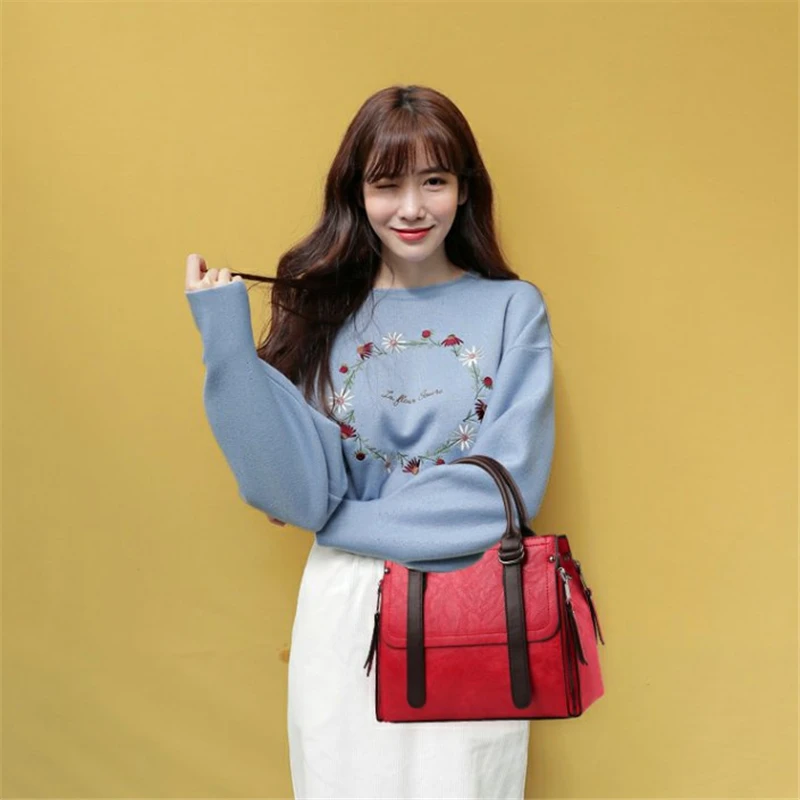 

LANVERA brand women solid casual totes rivet cover handbag high quality ladies shopping purse messenger crossbody shoulder bags