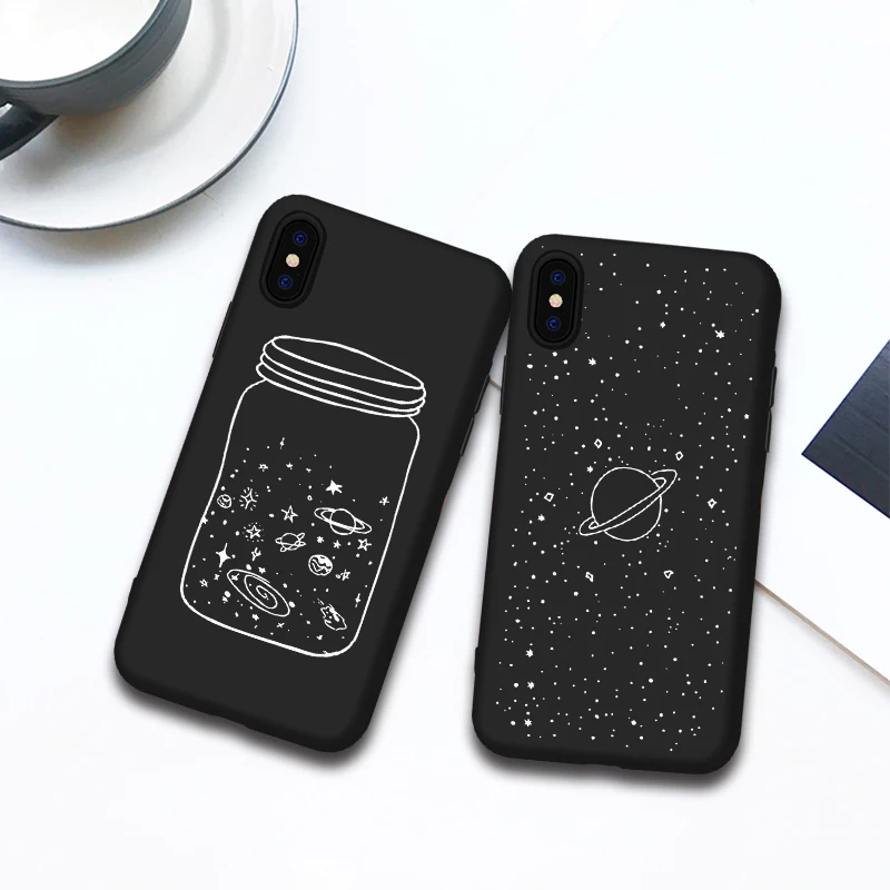 Чехол для iPhone 6 6S Plus X XR 5 SE Space черный чехол 8 7 | Мобильные телефоны и аксессуары