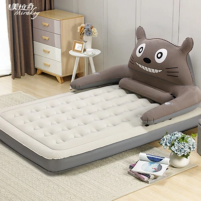 Smiley Face Cat Надувной матрас 152*203*22 см, мультяшный матрас для дома, спальни, надувная кровать, пляжный матрас, надувной матрас с электрическим насосом - Цвет: Smiley Face Cat