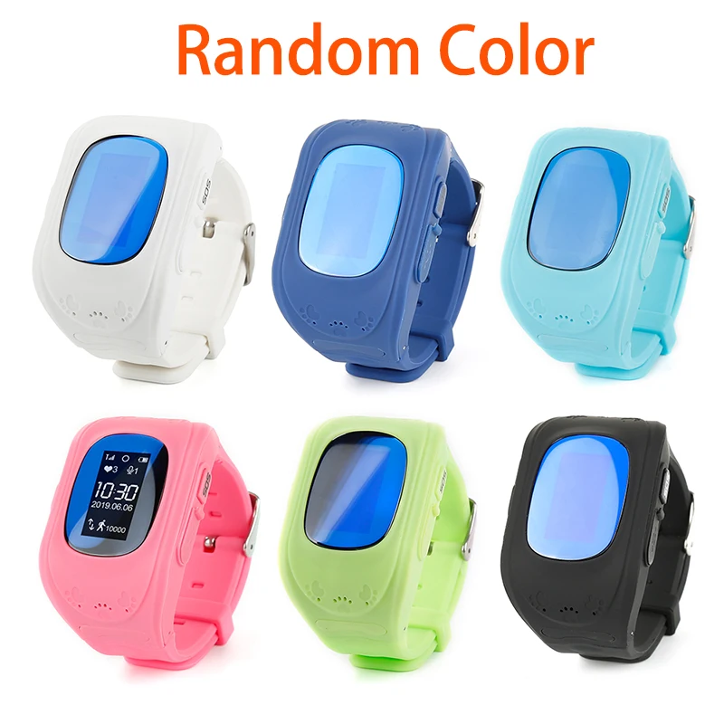 Random color Умные детские часы с защитой от потери Q50 LBS, SOS Вызов, поиск местоположения, Детская сигнализация, устройство слежения, детский подарок, монитор, детские наручные часы - Цвет: Random color