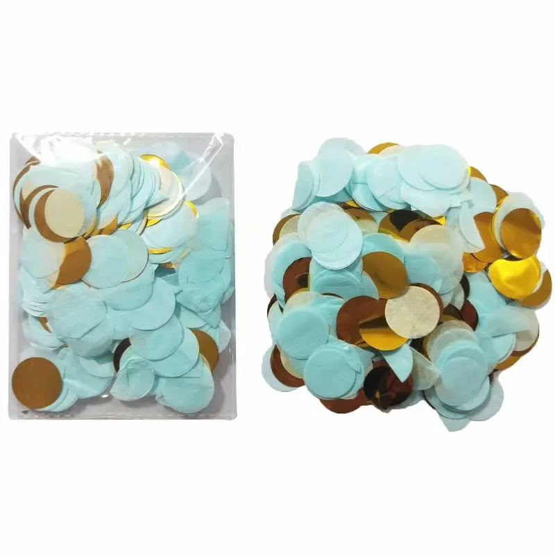 gold light blue 500 г/1 кг 2,5 см круглые шары конфетти цвета: золотистый, серебристый цвета розового золота Фольга Mulit Цвета Пол раскрыть одежда для свадьбы, дня рождения украшения - Цвет: gold light blue