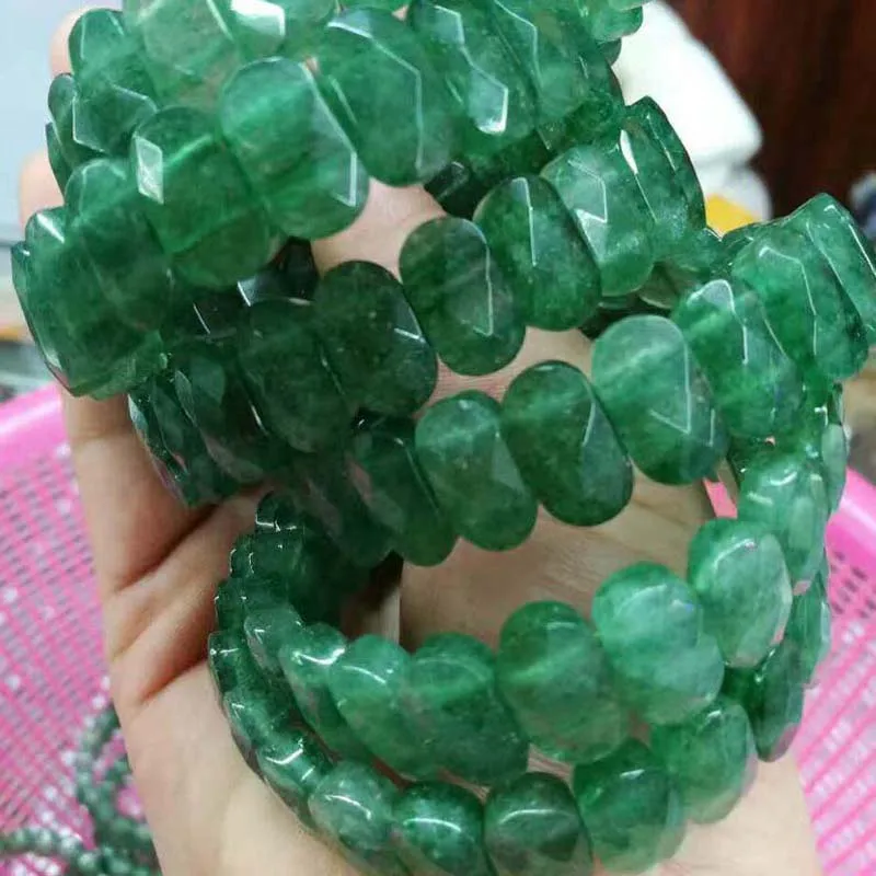 

Natural green strawberry quartz beads bracelet natural stone bracelet DIY jewelry for woman for gift wholesale !