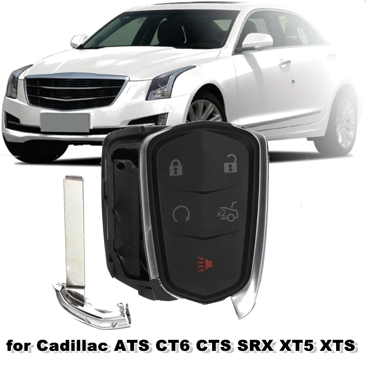 # HYQ2AB HYQ2EB 1511A 2B 2EB 5 кнопок дистанционного ключа чехол Fob оболочка для Cadillac ATS CT6 CTS SRX