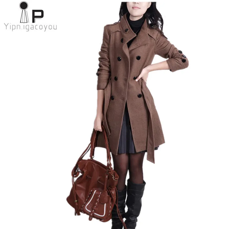 Fashion Autumn Winter women woolen coats 2019 Korean Especially elegant womens jacket Plus size Slim black Ladies long Overcoat | Женская