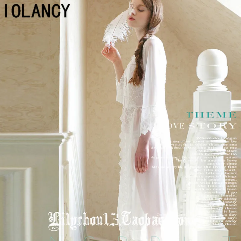 Платье для беременных с изящным кружевом пижамное платье женщин YFQ138|nightgown