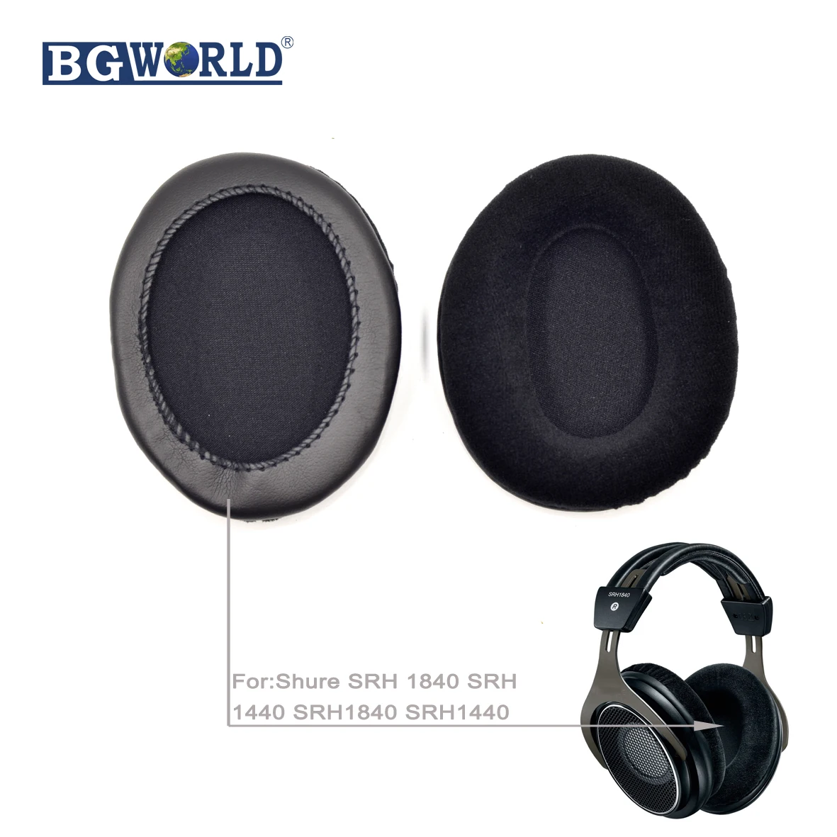 Бархатные велюровые сменные амбушюры BGWORLD из пеноматериала для Shure SRH 1840 1440 SRH1840