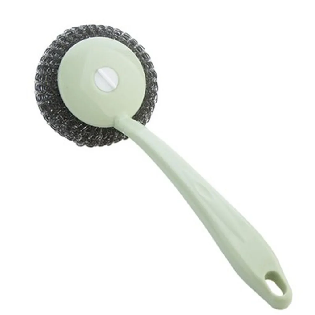 

Feiqiong Wholesale Cleaning Scourer Stainless Steel Plastic Brush Long Handle Cleaning Brush Pan Washing Kitchen Accessories