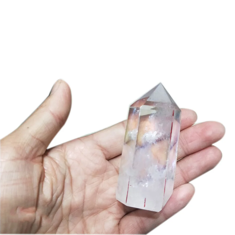 

Electroplate Stone Natural Crystal Energy Column Color-plated Quartz mineral column