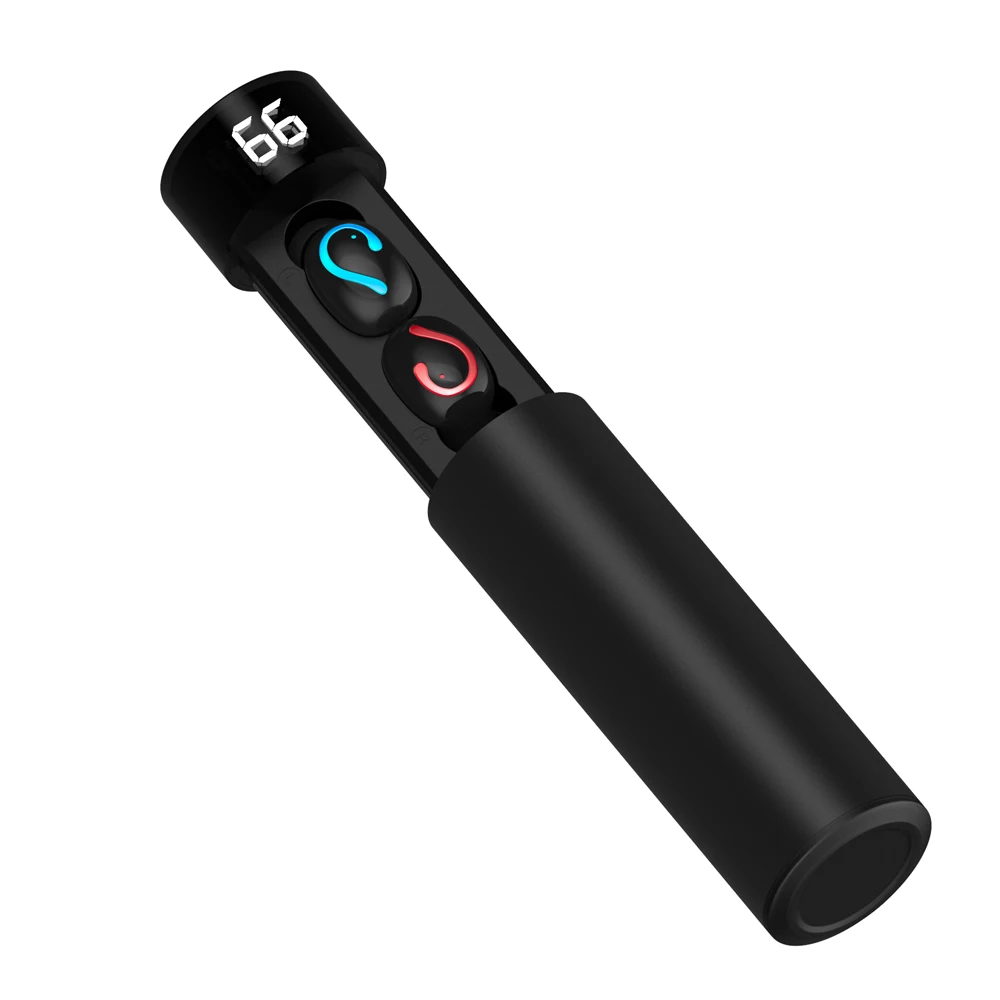 Черный TWS Bluetooth 5,0, беспроводные наушники, IPX5, водонепроницаемые спортивные наушники, шумоподавление, чехол для зарядного устройства, bluetooth-гарнитура - Цвет: Черный