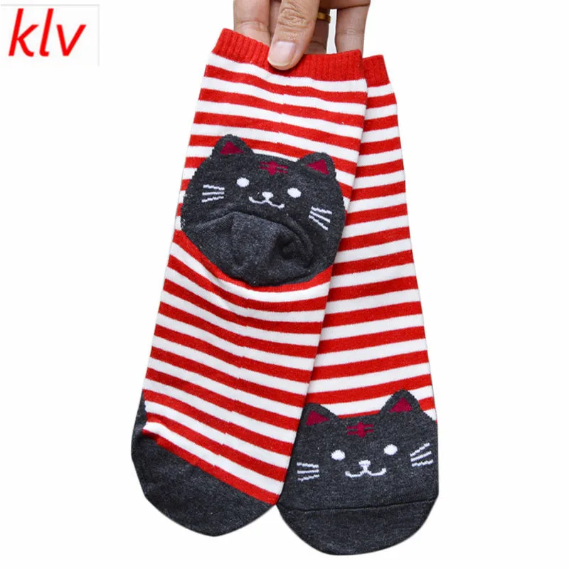 Модные носки KLV с героями мультфильмов женские принтом кошек 3D рисунком животных