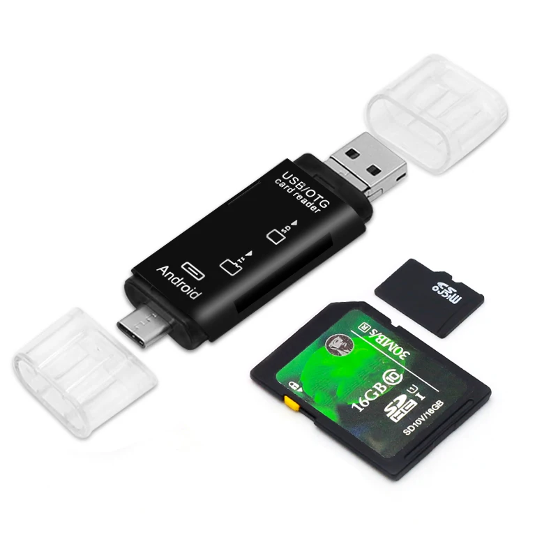 Kebidumei Универсальный 3 в 1 OTG кардридер Тип C и Micro USB высокоскоростной USB2.0 TF/SD для Android