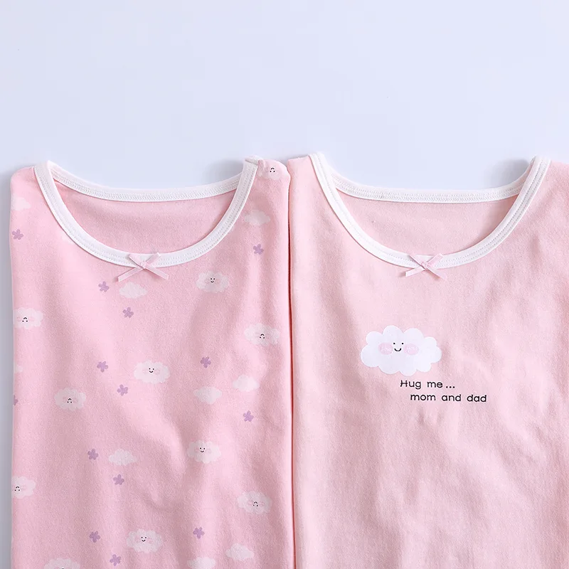 Детские пижамные комплекты для девочек одежда сна маленьких Длинные Нижнее