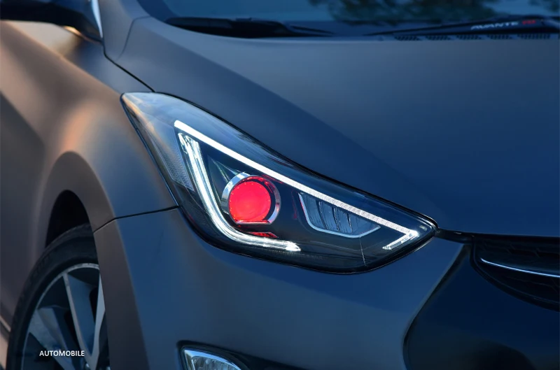 Автомобильный Стайлинг для hyundai Elantra 2012 2013 фары лампы в сборе передние фары светодиодный фары Изменить на заказ
