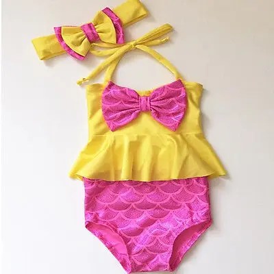 Детский танкини для маленьких девочек комплект из 3 предметов купальный костюм