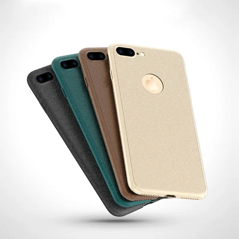 Матовая гравия 360 градусов полный Крытая Жесткий Корпус телефона с закаленное