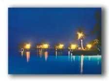 Белый Светодиодные холсты живопись Maldives праздничный отдых с дачей морской пейзаж картина Настенный декор плакат и печать светильник большой размер - Цвет: Белый