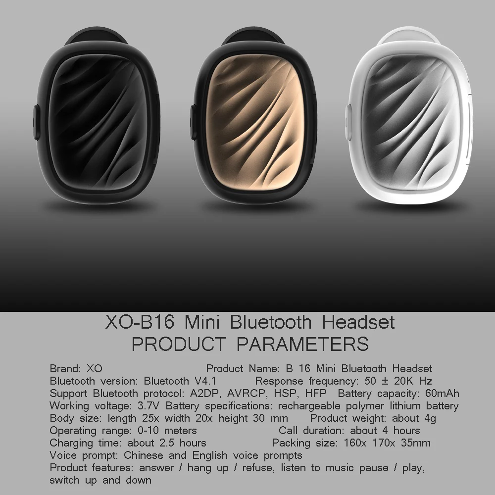 XO B16 мини мобильный телефон супер бас гарнитура интеллектуальное шумоподавление