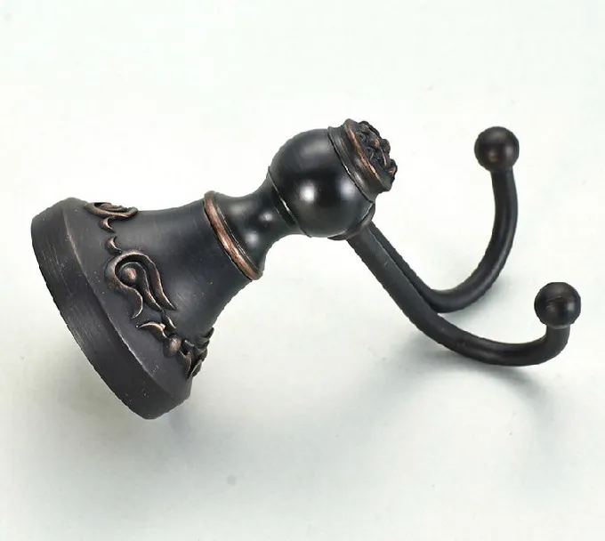 Настенные черные латунные крючки для полотенец ванной комнаты халатов