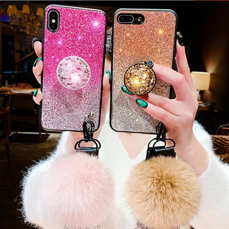 3D роскошный блестящий силиконовый чехол для iphone 11 XR XS MAX Pro 7 8 plus samsung S9 S8 Note
