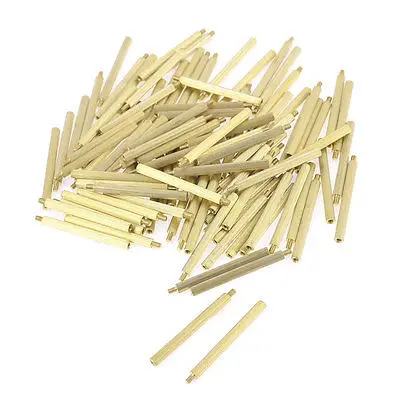 

Hardware M2x28mmx31mm Cylinder Brass Stand Off Spacer Male to Female 100Pcs