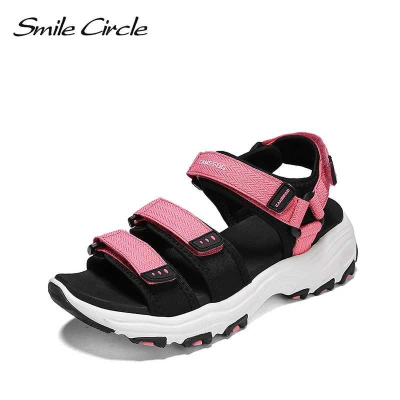 Smile Circle/2019 летние сандалии женская обувь на плоской платформе пляжные очень