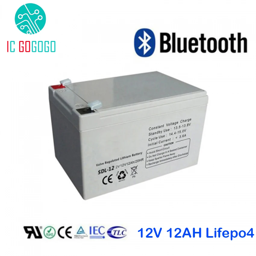 12V 12AH Lifepo4 аккумулятор глубокий 2000 цикл 3,2 V литий-железо фосфат аккумуляторная батарея Bluetooth BMS индивидуальные UPS AKKU