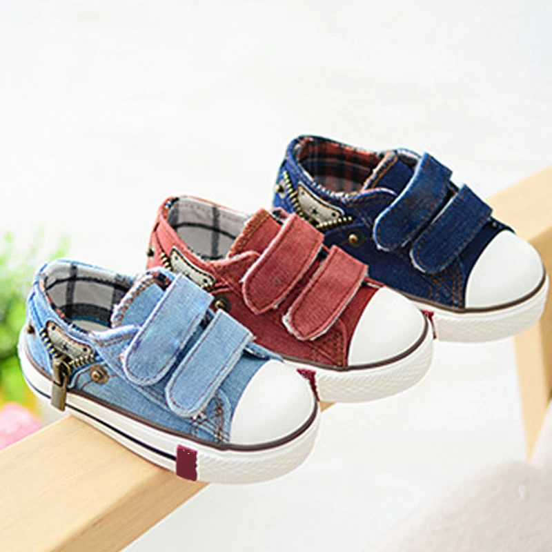 Spring Autumn Jeans Kids Shoes Low-top Denim Children Sneakers for Boys Girls Breathable Baby Infant Canvas Sport CSH248 | Детская