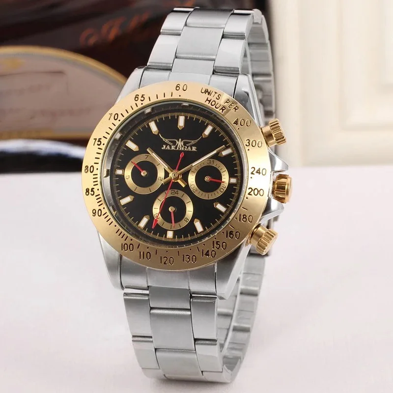 

Fashion Top Brand Montre Homme Mens Watches Automatic Golden Stainless Steel Date Sports Mechanical Wristwatch Clock Relogio
