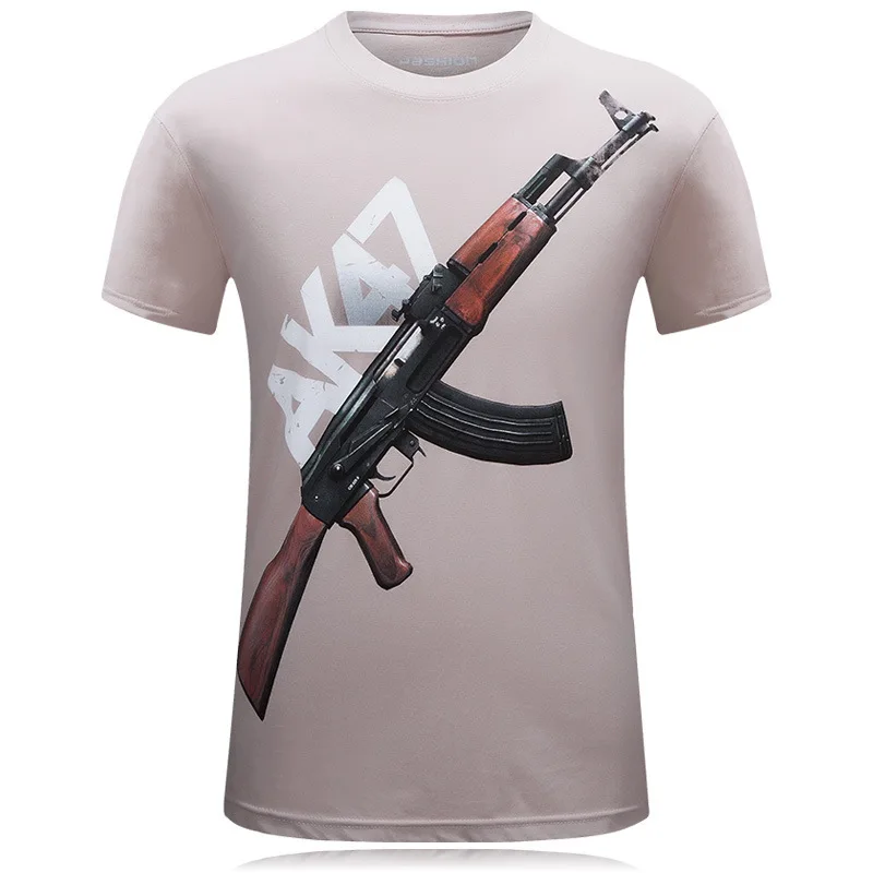 AK47 хип-хоп Новинка Мужская футболка с принтом новая хлопковая коротким рукавом