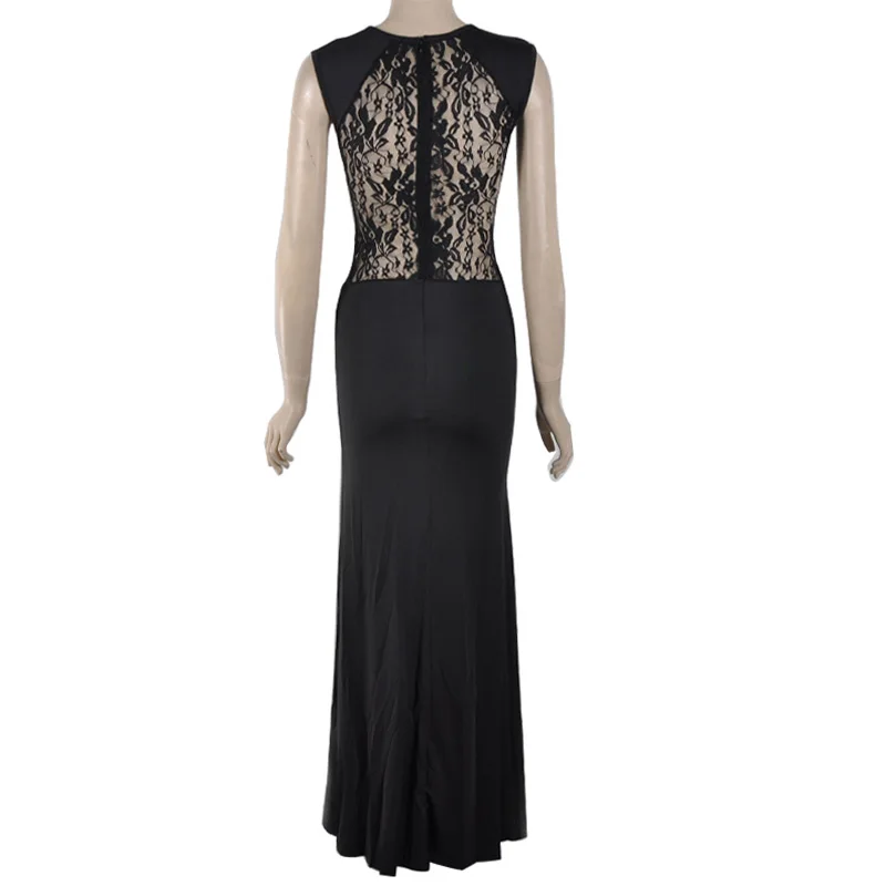 AAMIKAST новинка 2019 года элегантное кружевное тонкое лоскутное платье карандаш с