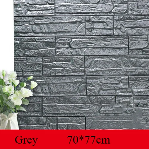 70*77cm DIY 3D Brick PE Foam Wallpaper Panels Room Decal Stone Decoration Embossed Self Adhensive Wall Stickers | Дом и сад