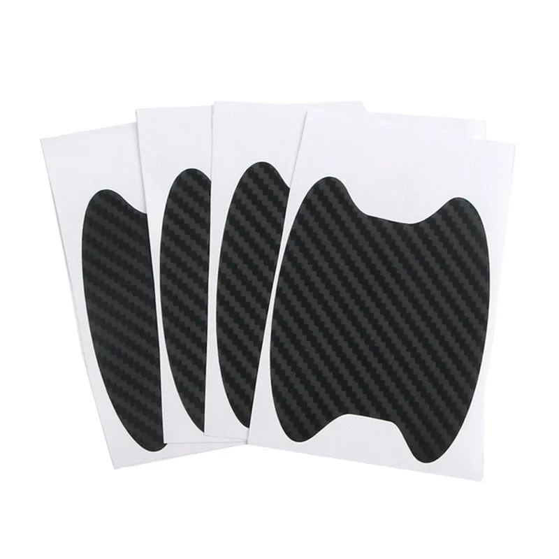 Черный 4Pcs/Set Car Styling Car Auto Door Film Sheet Handle Scratch Sticker Aint Scratch Protector Cover Exterior Car Auto Accessories - Цвет: Черный