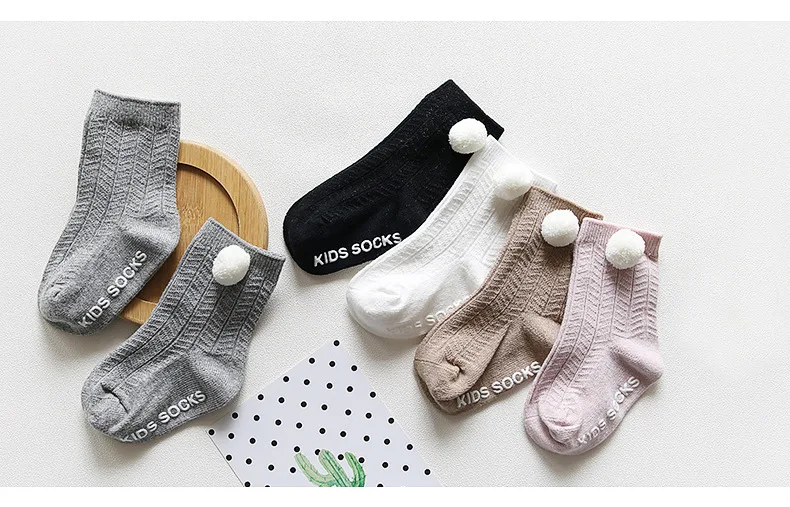Spring and summer summer double needle baby anti-slip socks without bones loose baby newborn ball children cotton socks
