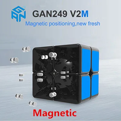 249v2M Gan249 V2 M 2x2x2 магнитные магические кубики Stickerless GAN 249 Карманный куб профессиональные магниты головоломка скоростной куб игрушки Gans - Color: 249v2M