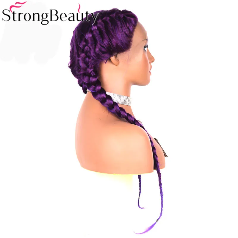 StrongBeauty Синтетический Плетеный кружевной передний парик косички Омбре