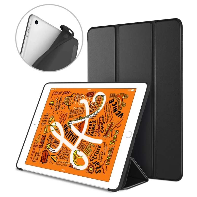Для Apple iPad mini 5, умный чехол, для iPad mini 4, силиконовый чехол, мягкая задняя крышка для iPad mini 5/4 с автоматическим режимом сна/пробуждения