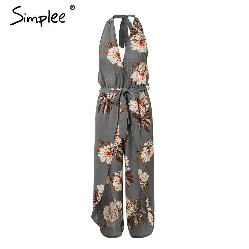 Simplee сексуальное платье с лямкой на шее открытой спиной комбинезон женский Boho