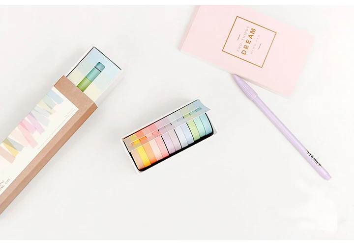 12 шт./партия pinkycolor макарун васи ленты DIY украшения ленты дневник клейкая маскирующая коробка с наклейками Упакованные школьные принадлежности подарок