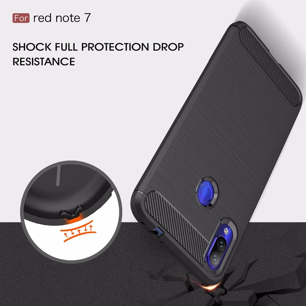 Case for Xiaomi Redmi Note 7 Silicone Armor Bumper Shockproof Cover Phone Cases Luxury Xiomi Note7 |