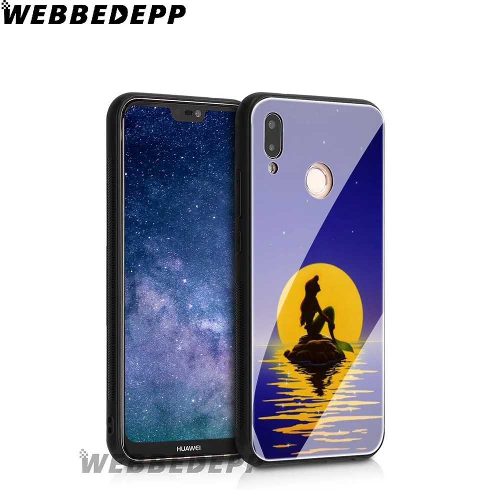 Чехол из закаленного стекла WEBBEDEPP Ariel Little Mermaid для Huawei Mate 20 P20 P10 P Smart 2019 2018 &amp Honor 10 9 8X