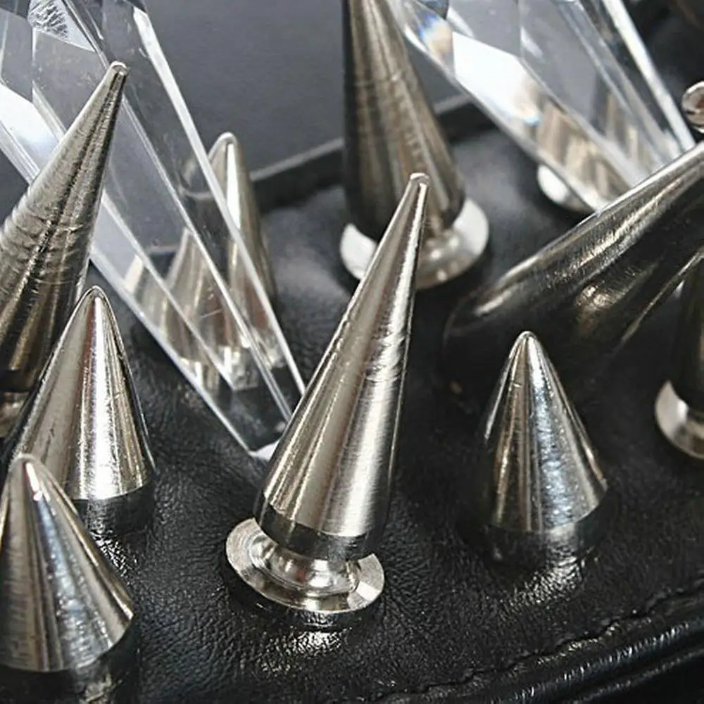 T-Best In AliExpress АКЦИЯ 100 шт./компл. 9,5 мм серебряные конусообразные шипы завинчивающиеся запонки DIY ремесло крутые заклепки панк