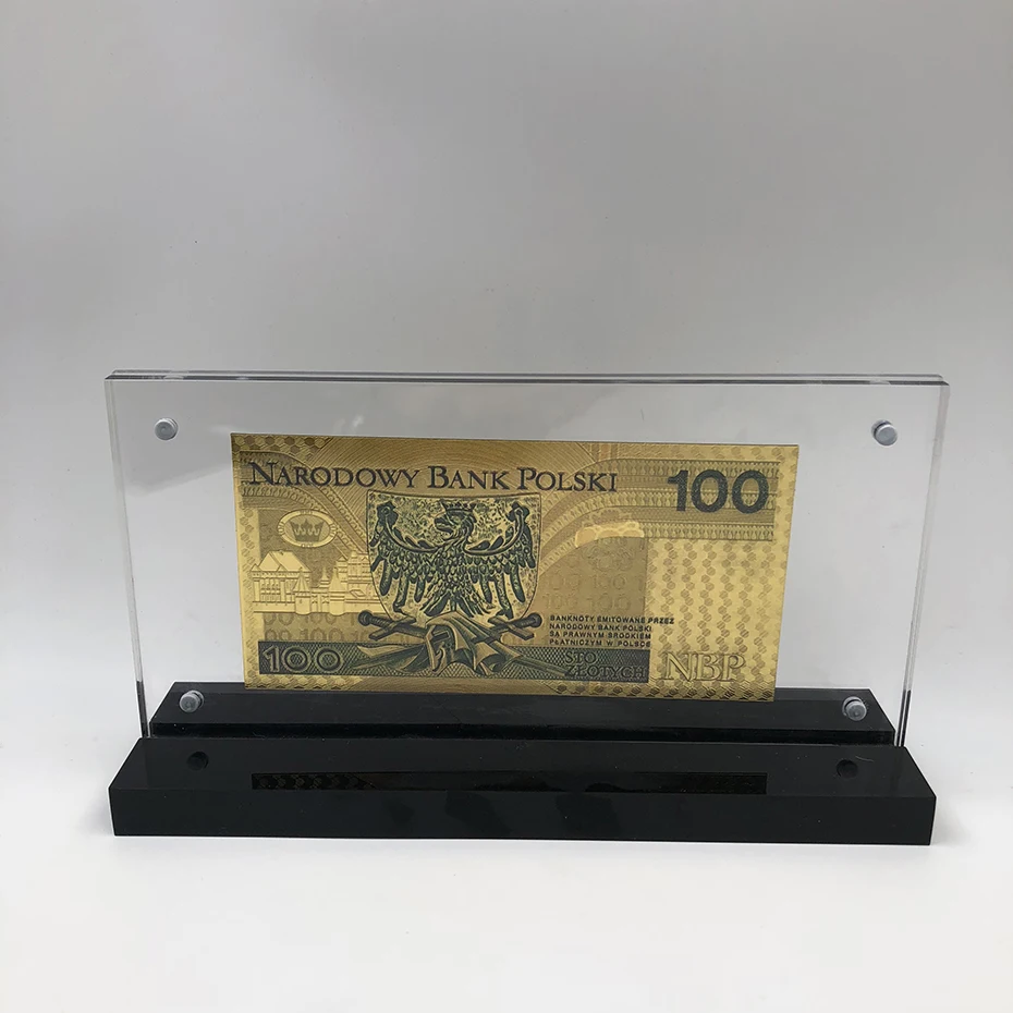 Kelin цветной 24 K позолоченный Польша декоративная банкнота 100PLN для игры и коллекции