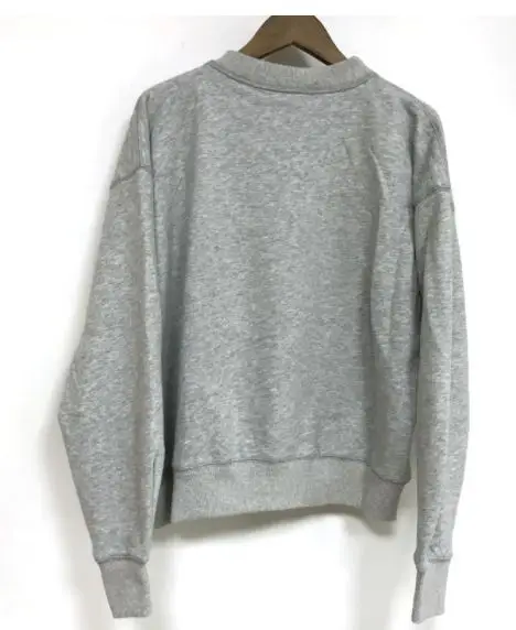 Woman MOBY SWEATSHIRT Inset crew neckline with ribbing Drop Shoulder Banded hem Cotton Pullovers Letters detail - Цвет: Серый