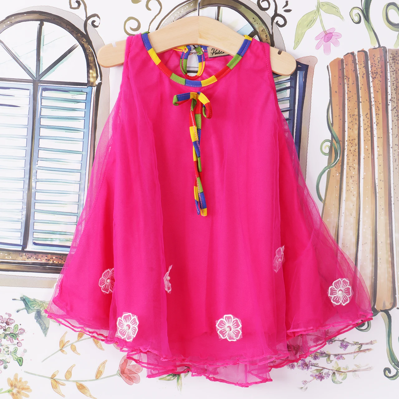 2018 Summer Kids Girls Toddler Princess Sleeveless Floral Rose Ruffle Bow Dress Cute Clothes SS | Детская одежда и обувь